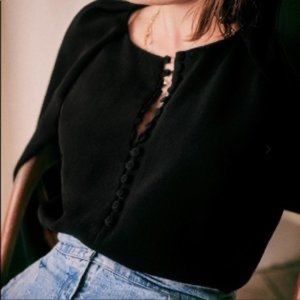 Sezane Black Amy Blouse